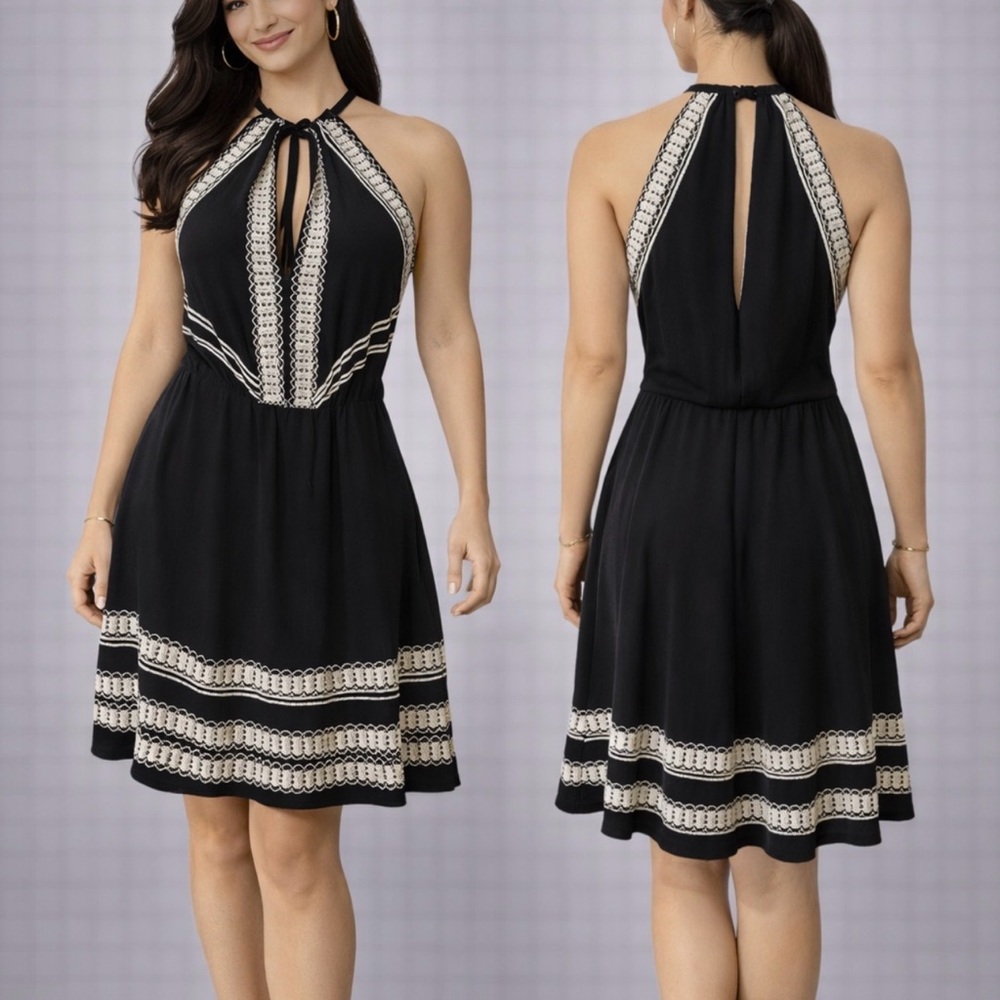 Anthropologie Parker Silk Dress Small 2 4 6 White Embroidered Sleeveless Summer